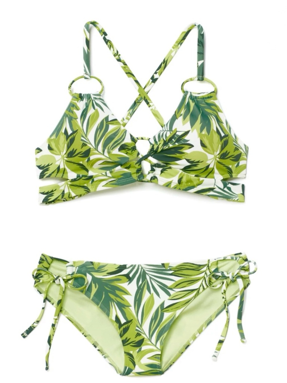 Adore Me Tropical Print Bikini Set Size M Strappy Back